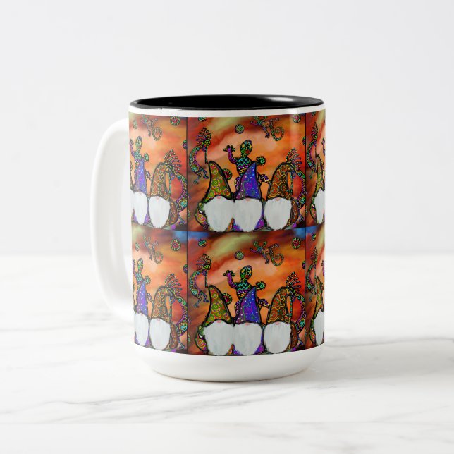 Caneca De Café Em Dois Tons Gnome Art (Frente Esquerda)