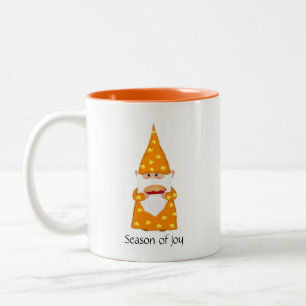 Caneca De Café Em Dois Tons Gnome de Ação de Graças Fofo