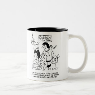 Caneca De Café Em Dois Tons Gnome inútil no jardim