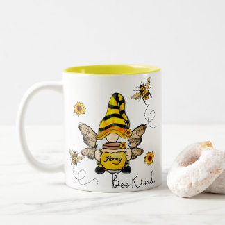 Caneca De Café Em Dois Tons Gnomo Bee Kind Sunflower Mug