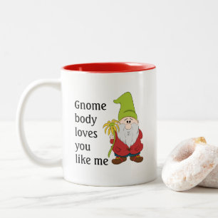 Caneca De Café Em Dois Tons Gnomo Corpo Ama Você Como Eu
