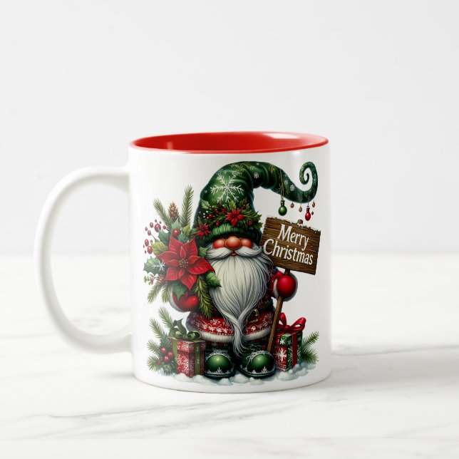 Caneca De Café Em Dois Tons Gnomo Felry Christmas (Esquerda)