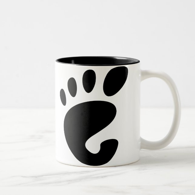 Caneca De Café Em Dois Tons Gnomo - Linux - OSS FSF (Direita)