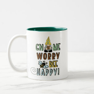 Caneca De Café Em Dois Tons Gnomo Worry Bee Happy!