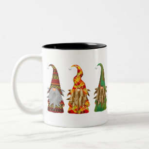 Caneca De Café Em Dois Tons Gnomos da Floresta Escandinávia