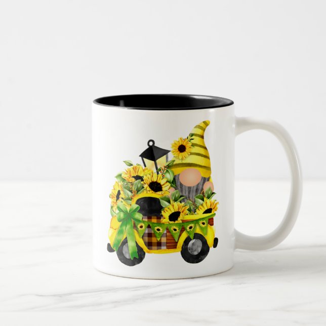Caneca De Café Em Dois Tons Gnomos Sunflower Truck (Direita)