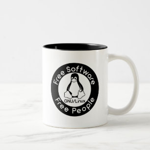 Caneca De Café Em Dois Tons GNU/Linux
