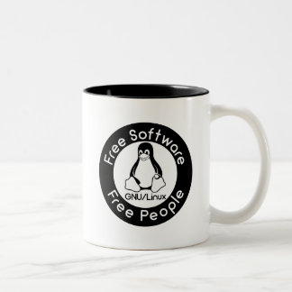 Caneca De Café Em Dois Tons GNU/Linux