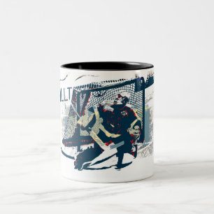 Caneca De Café Em Dois Tons Goalie - Jogador de Hóquei no Gelo