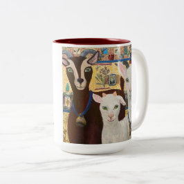 Caneca De Café Em Dois Tons Goat Gothic Mug - cabras engraçadas com cada copo!