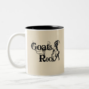 Caneca De Café Em Dois Tons GOATS ROCK por TotallyGoatally™