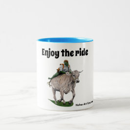 Caneca De Café Em Dois Tons Goblin Rider Ox Racer Fantasy Art Coffee Mug