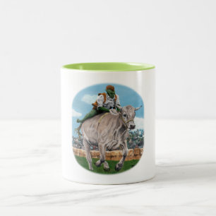 Caneca De Café Em Dois Tons Goblin Rider Ox Racing Fantasia Art Coffee Mug