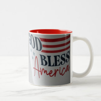 Caneca De Café Em Dois Tons God Bless America patriotic mug