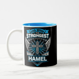 Caneca De Café Em Dois Tons God Made The Strongest And Named Them Hamel