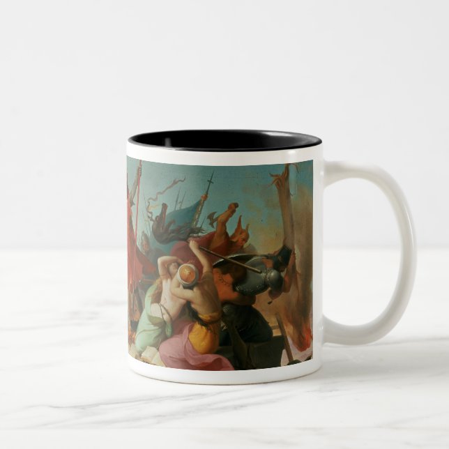 Caneca De Café Em Dois Tons Godfrey de Caldo, cruzado francês (Direita)