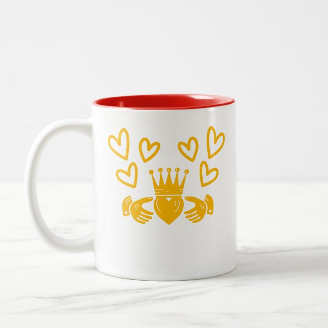 Caneca De Café Em Dois Tons Gold Claddagh Ring Coffee Mug (Esquerda)