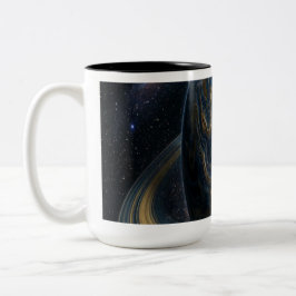 Caneca De Café Em Dois Tons Golden Blue Planet