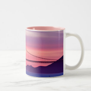 Caneca De Café Em Dois Tons Golden gate bridge no por do sol