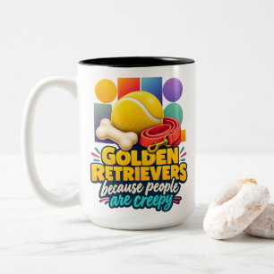 Caneca De Café Em Dois Tons Golden Retrievers Porque as Pessoas São Amantes Si
