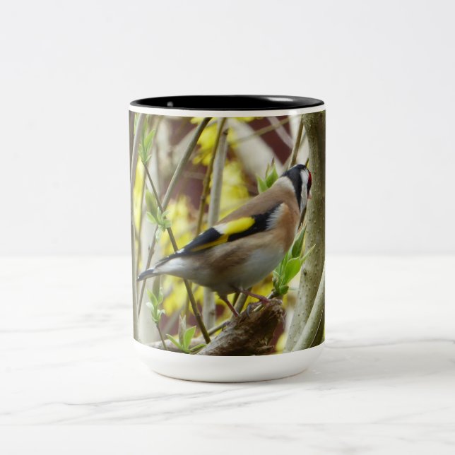 Caneca De Café Em Dois Tons Goldfinch tímido (Centro)