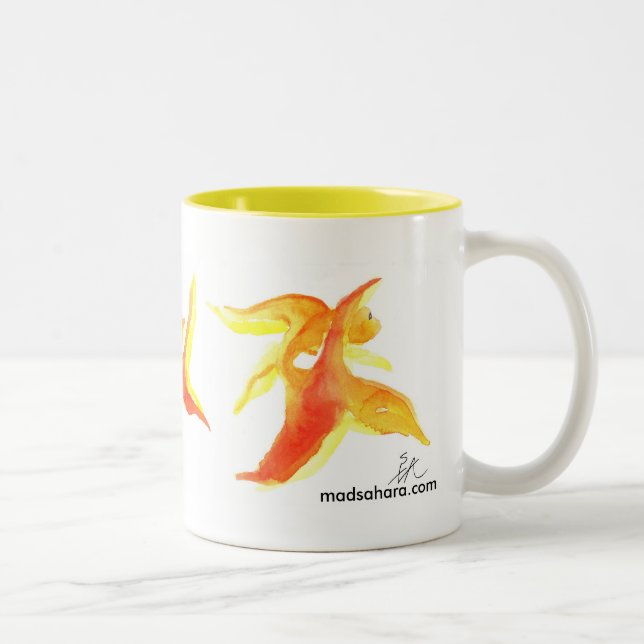 Caneca De Café Em Dois Tons Goldfishies (Direita)