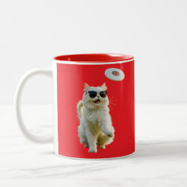 Caneca De Café Em Dois Tons Golf de Disco Persa Branco