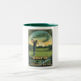 Caneca De Café Em Dois Tons Golf Is Discipline Disguised as Fun | Motivational