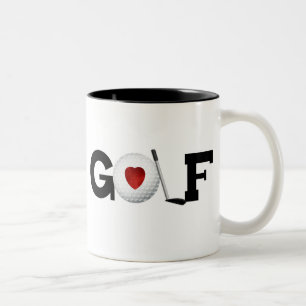 Caneca De Café Em Dois Tons Golfe com bola de golfe