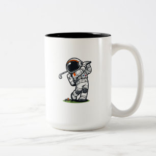 Caneca De Café Em Dois Tons Golfe de Astronauta