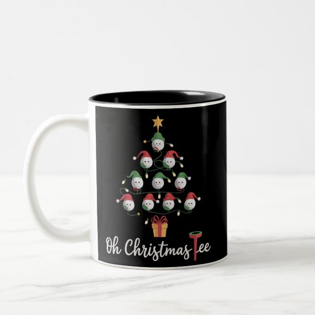 Caneca De Café Em Dois Tons Golfe Golfista Divertido Golfe Oh Natal Tee (Esquerda)