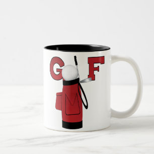 Caneca De Café Em Dois Tons Golfe vermelho do saco de golfe