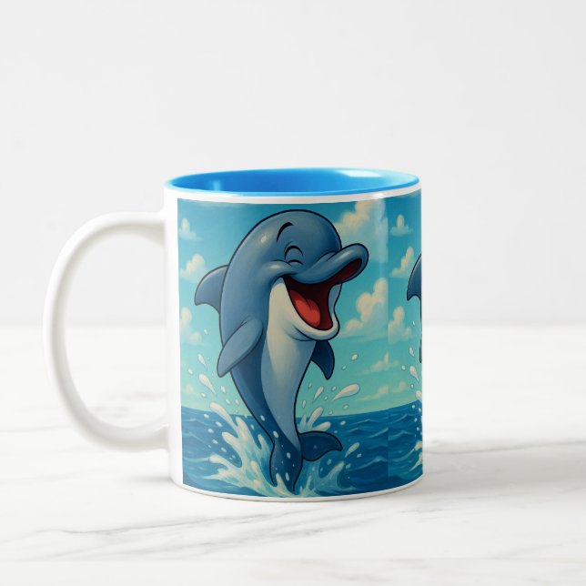Caneca De Café Em Dois Tons Golfinho (Esquerda)