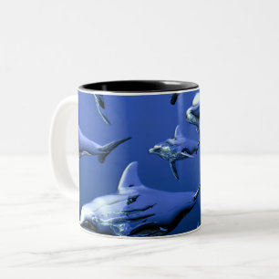 Caneca De Café Em Dois Tons Golfinho Azul