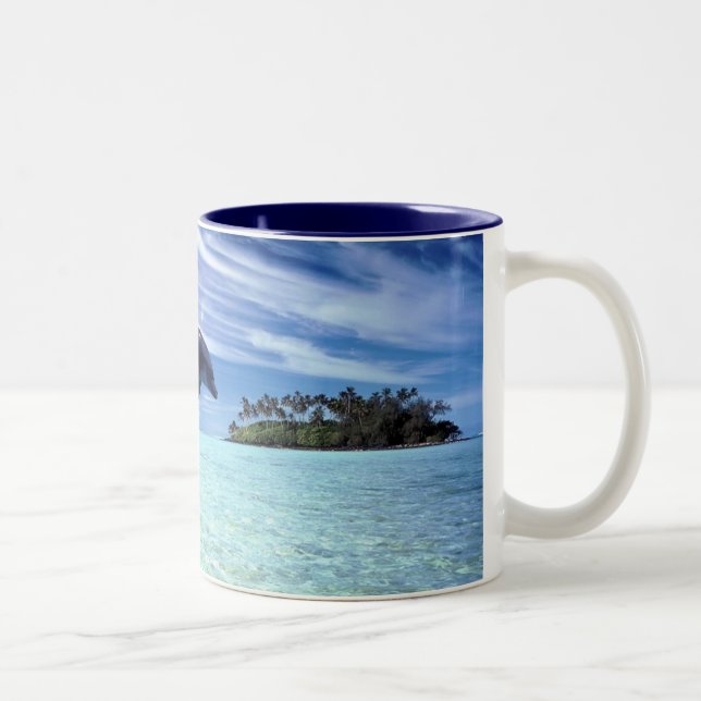 Caneca De Café Em Dois Tons Golfinhos abundante (Direita)