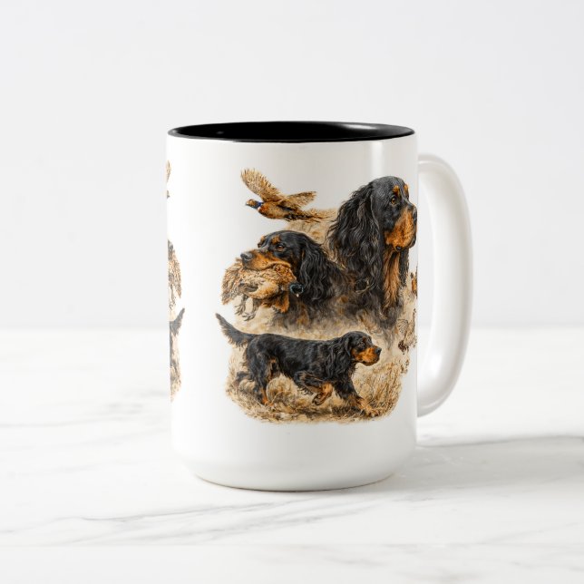 Caneca De Café Em Dois Tons Gordon Setter (Frente Esquerda)