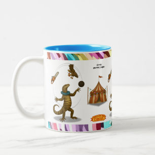 Caneca De Café Em Dois Tons Gordy, malabarista de goanna