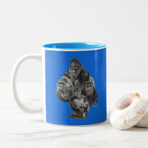 Caneca De Café Em Dois Tons Gorilla Portrait Mug BLUE