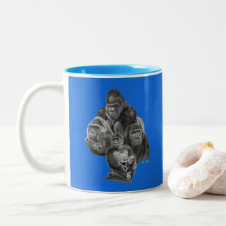 Caneca De Café Em Dois Tons Gorilla Portrait Mug BLUE