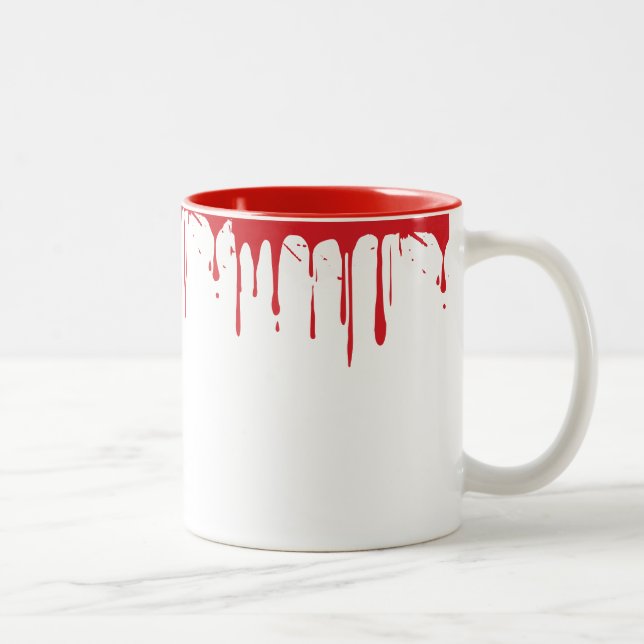 Caneca De Café Em Dois Tons Gory Red Bloning Café Halloween Vampiro (Direita)