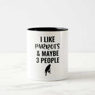 Caneca De Café Em Dois Tons Gosto De Papagaios E Talvez De Três Pessoas