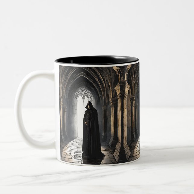 Caneca De Café Em Dois Tons Gótica Reverifique O Gatekeeper (Esquerda)
