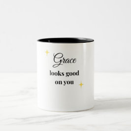 Caneca De Café Em Dois Tons Graça Fica Bem Em Você | Inspiração Feminina