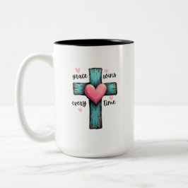 Caneca De Café Em Dois Tons Grace ganha cada vez que cruz russa