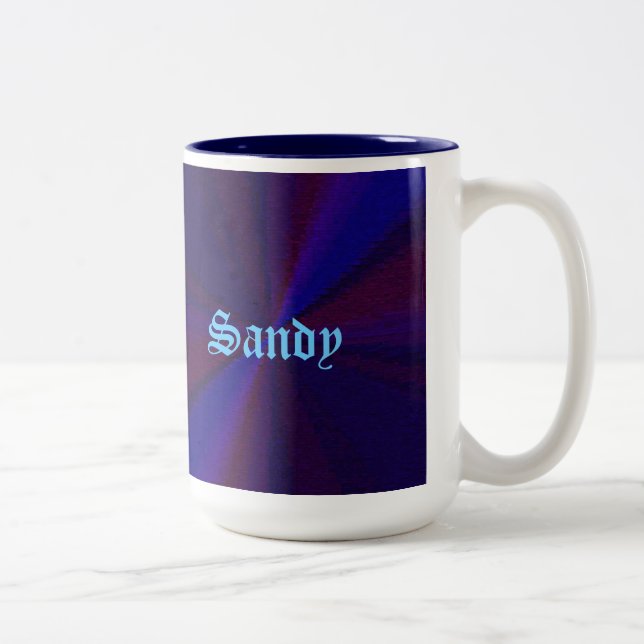 Caneca De Café Em Dois Tons Gradação circular - Azul a Roxo (Direita)