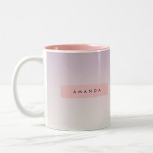 Caneca De Café Em Dois Tons Gradiente Lavanda Pastel Macio Personalizado