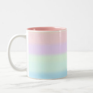Caneca De Café Em Dois Tons Gradiente Multicolorido Abstrato Moderno em Pastel
