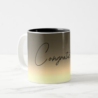 Caneca De Café Em Dois Tons Gradiente ombre bege amarelo dourado