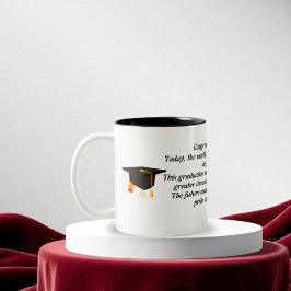 Caneca De Café Em Dois Tons Graduação de Mug com Palavras