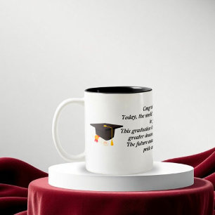 Caneca De Café Em Dois Tons Graduação de Mug com Palavras